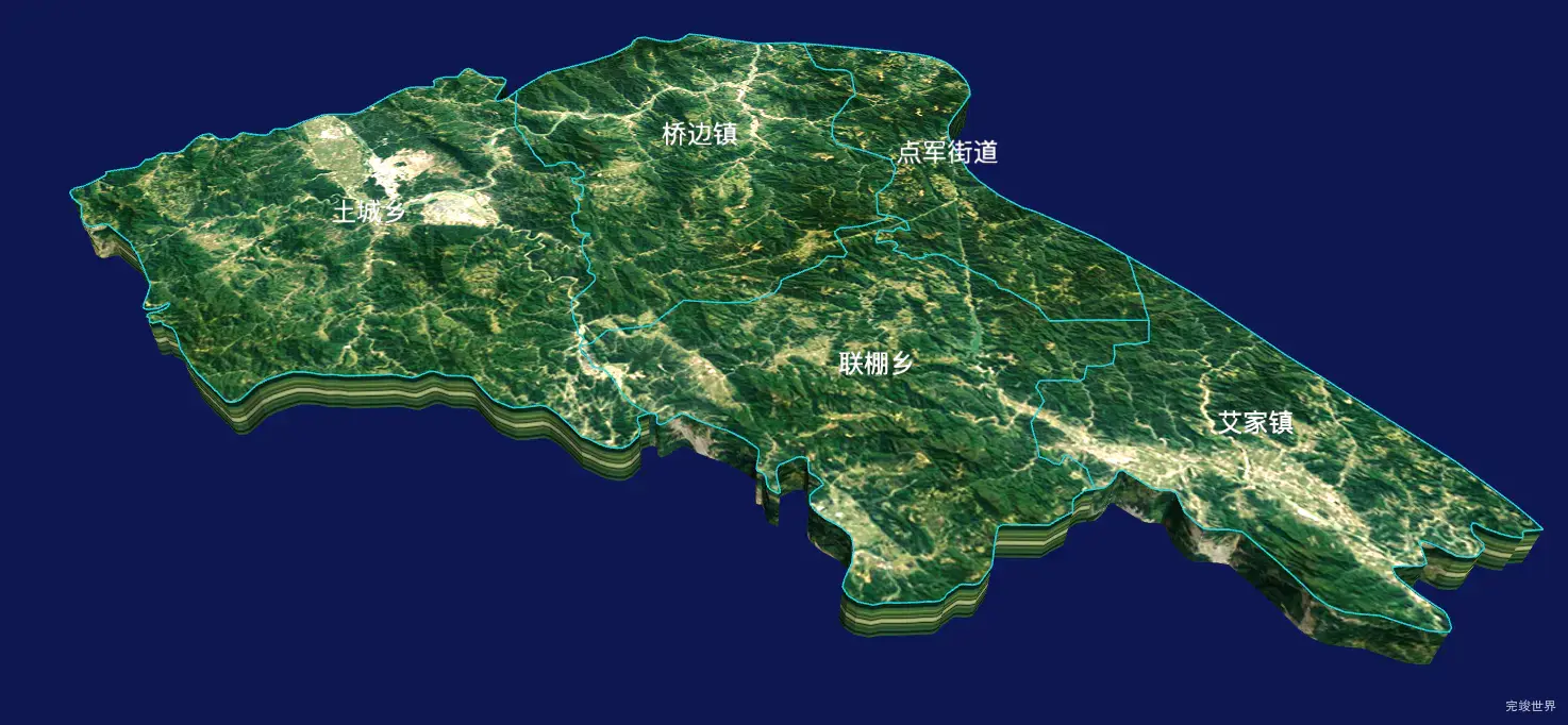 echarts宜昌市点军区geoJson地图3d地图自定义贴图-绿色地面